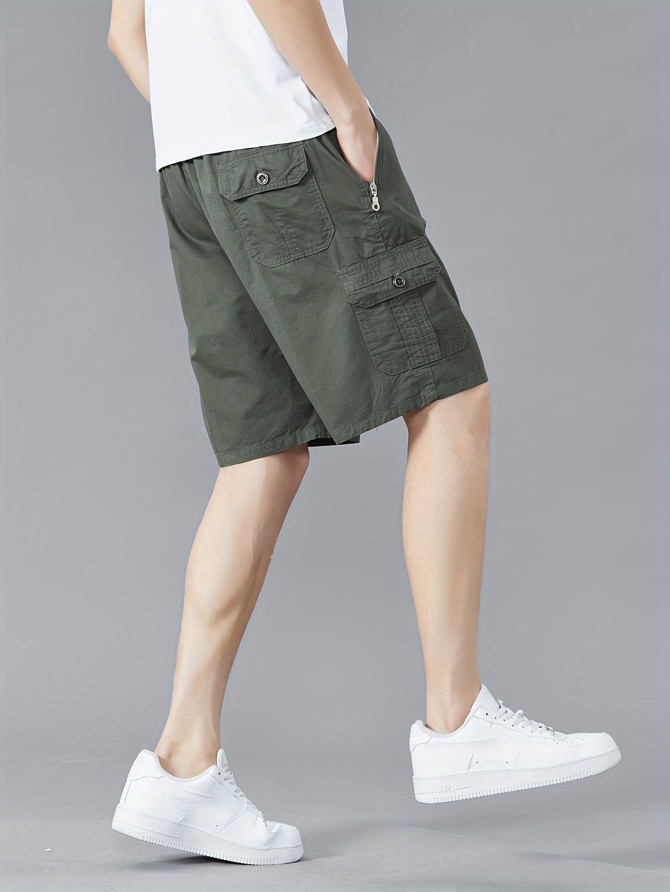 mens regular fit waist cotton cargo shorts with for summer outdoor and work details 1