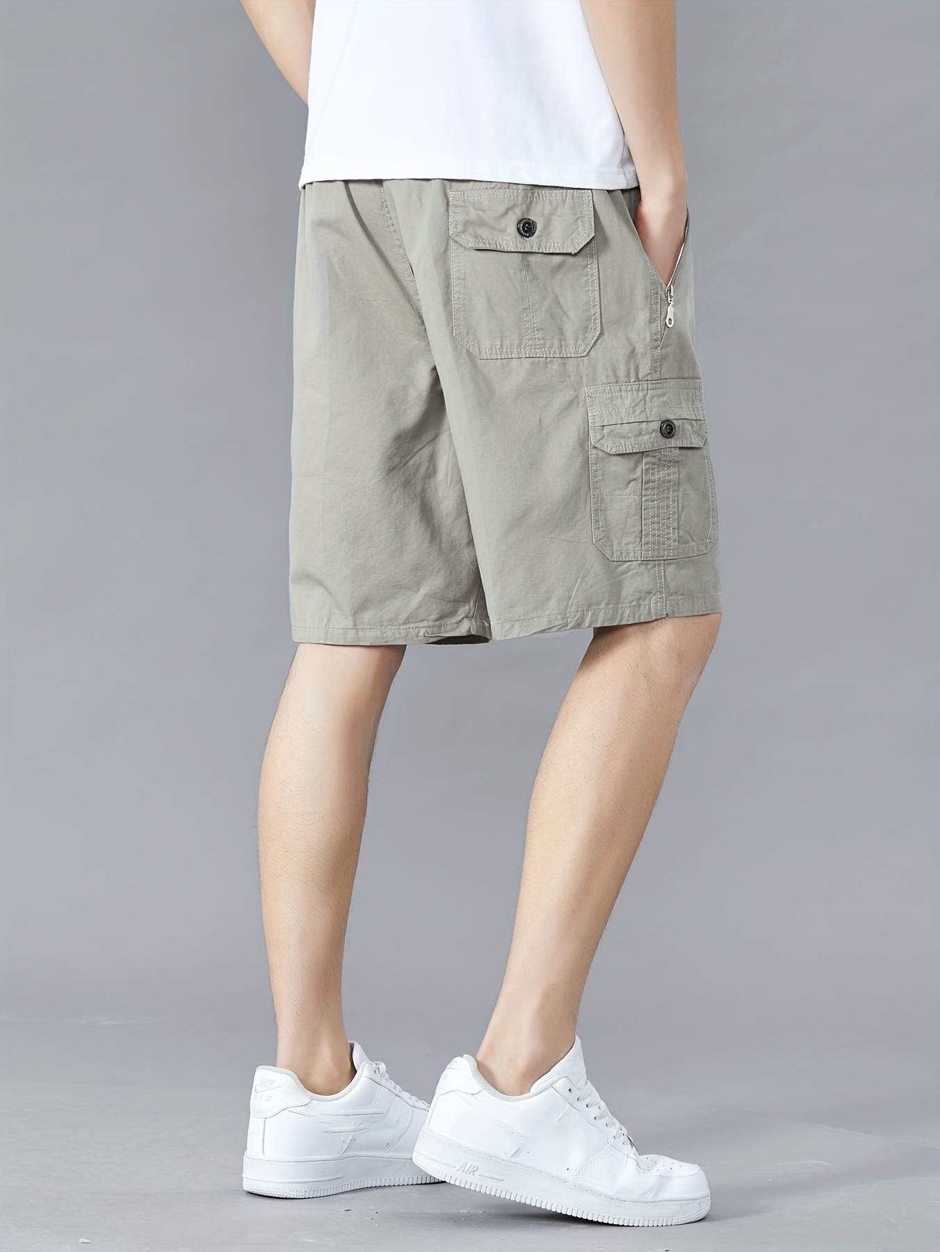 mens regular fit waist cotton cargo shorts with for summer outdoor and work details 7