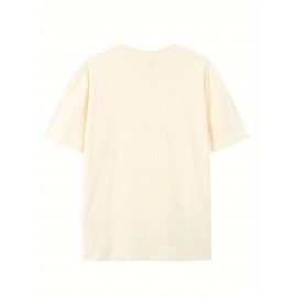 Simple and stylish E-letter printed men's round neck short sleeved T-shirt, comfortable and breathable casual sports top suitable for spring and summer vacation leisure