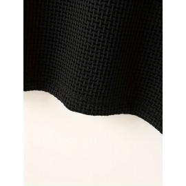 Vibrant Solid Color Waffle Knit Crew Neck T-shirt - Soft, Ultra-Casual, and Exceptionally Comfy Active Top for Men - Perfect for Summer Outdoor Adventures, Sports, and Everyday Wear