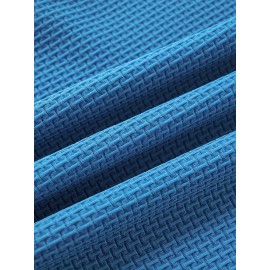 Vibrant Solid Color Waffle Knit Crew Neck T-shirt - Soft, Ultra-Casual, and Exceptionally Comfy Active Top for Men - Perfect for Summer Outdoor Adventures, Sports, and Everyday Wear