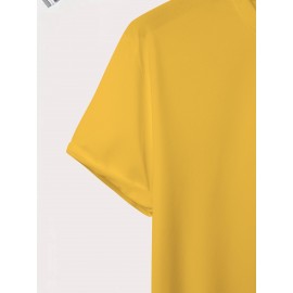 Stylish Men's Short-Sleeve T-Shirt with Unique Letter Print - Breathable Polyester Blend, Crew Neck, Casual Summer Top for Adults