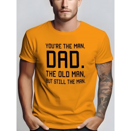 Stylish Men's Short-Sleeve T-Shirt with Unique Letter Print - Breathable Polyester Blend, Crew Neck, Casual Summer Top for Adults