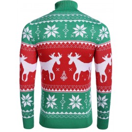 Men's Slim Fit Turtleneck Sweater - Casual Solid Color Knit Pullover for Fall/Winter, Polyester Blend, Best for Christmas