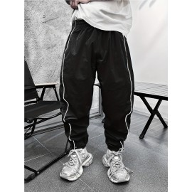Men's Casual Loose Fit Joggers, Chic Street Style Sports Pants For Outdoor Activities