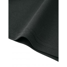 1pc Crane Emblem Casual Shorts, Polyester Knit Fabric with Slight Stretch, Regular Fit with Pockets, Alphabet Pattern - Comfortable Summer Wear