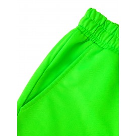 Men's Casual Rock Print Drawstring Shorts - Breathable Polyester, Pockets Included, Machine Washable