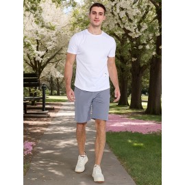 Men's Lightweight Golf Shorts - Quick Drying, UPF 50+ Sun Protection, Comfortable Elastic, 5 Pockets, Regular Style, Suitable for Hiking, Work, Casual Wear - Very Suitable for Spring and Summer